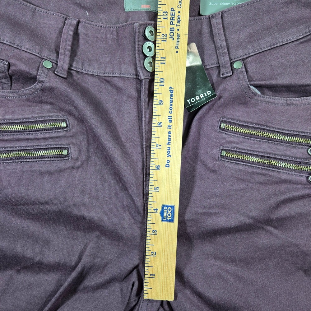 Torrid Women 20S Purple Moto Zipper Super Soft Jegging Pants - Picture 6 of 9